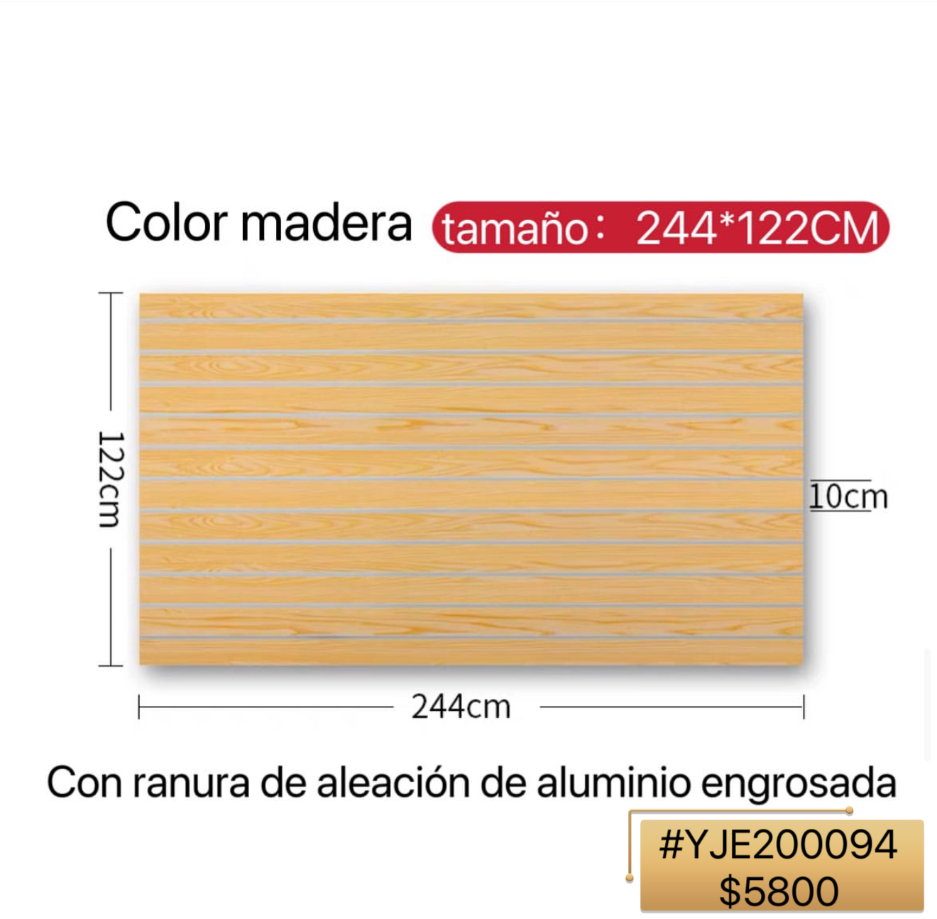 CON RANURA DE ALEACION DE ALUMINIO ENGROSADA