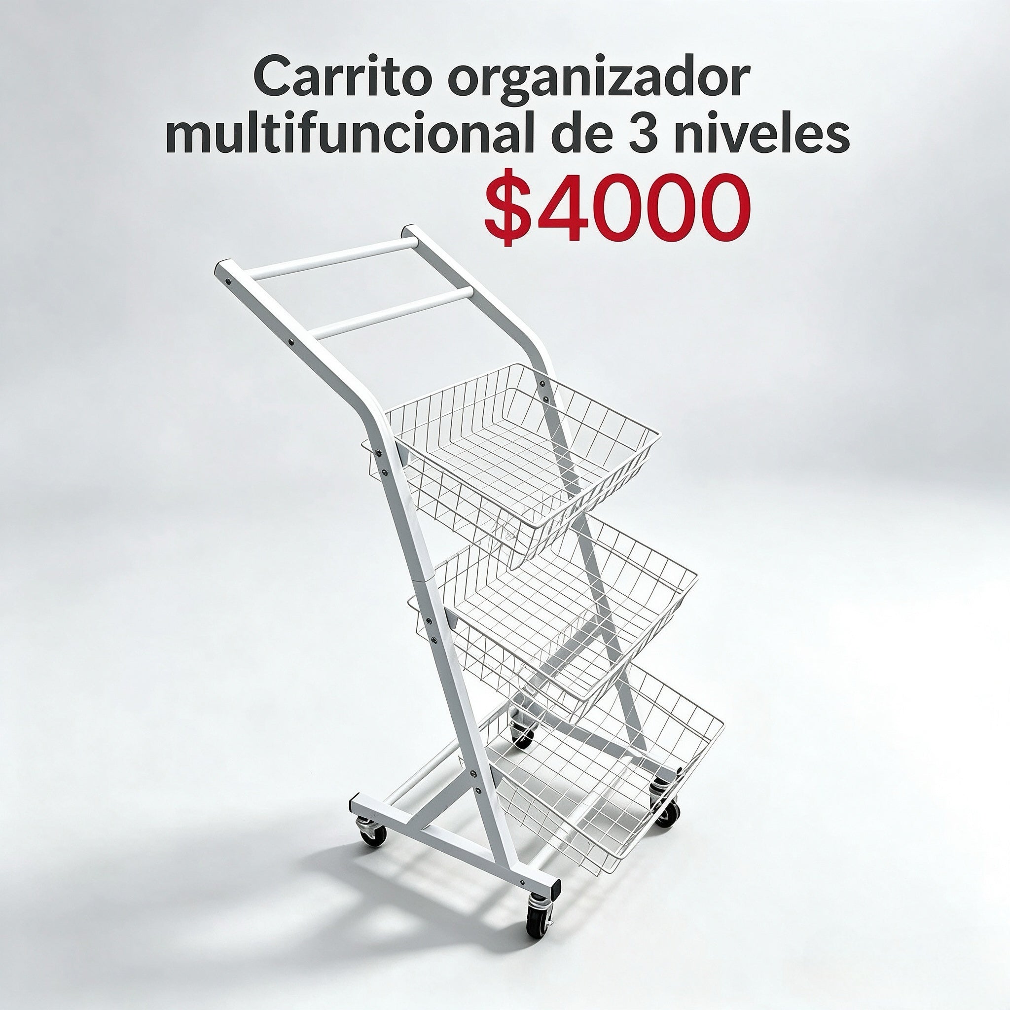 Carrito organizador
multifuncional de 3 niveles