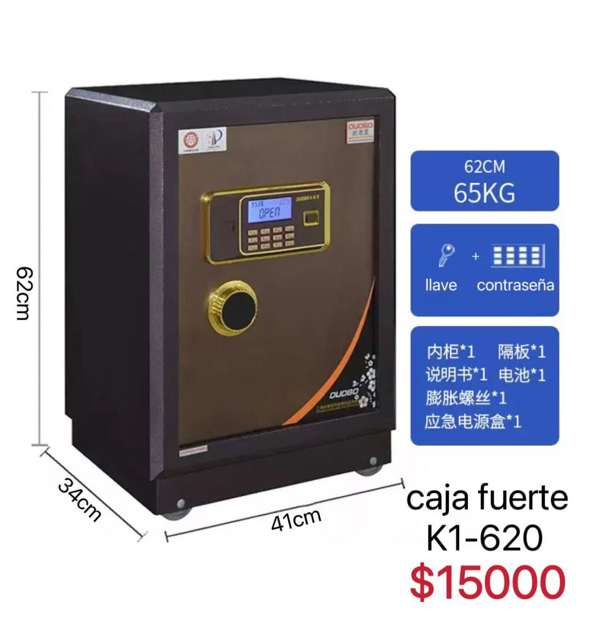 CAJA FUERTE  #K1-620 $15000