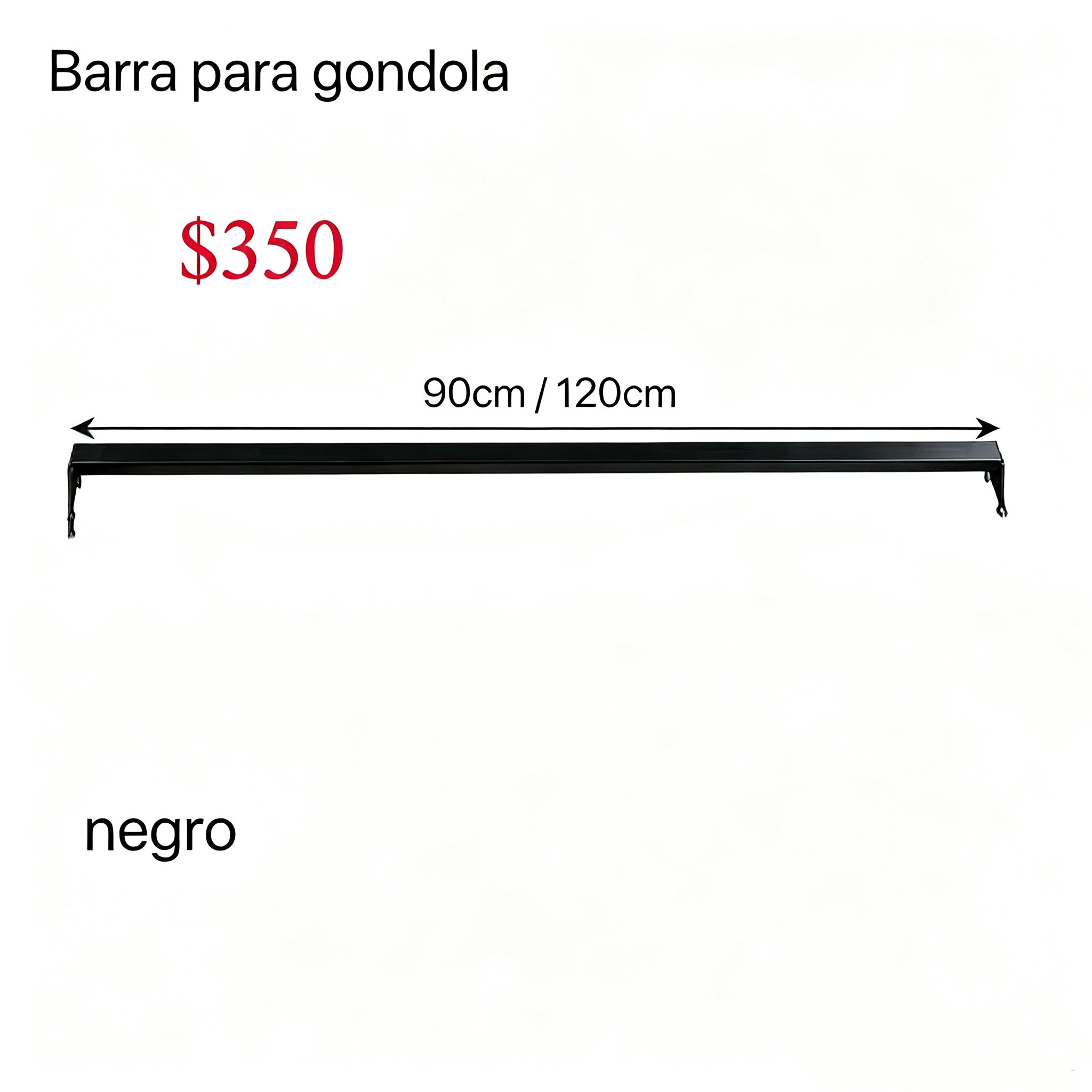 barra para gondola Negro