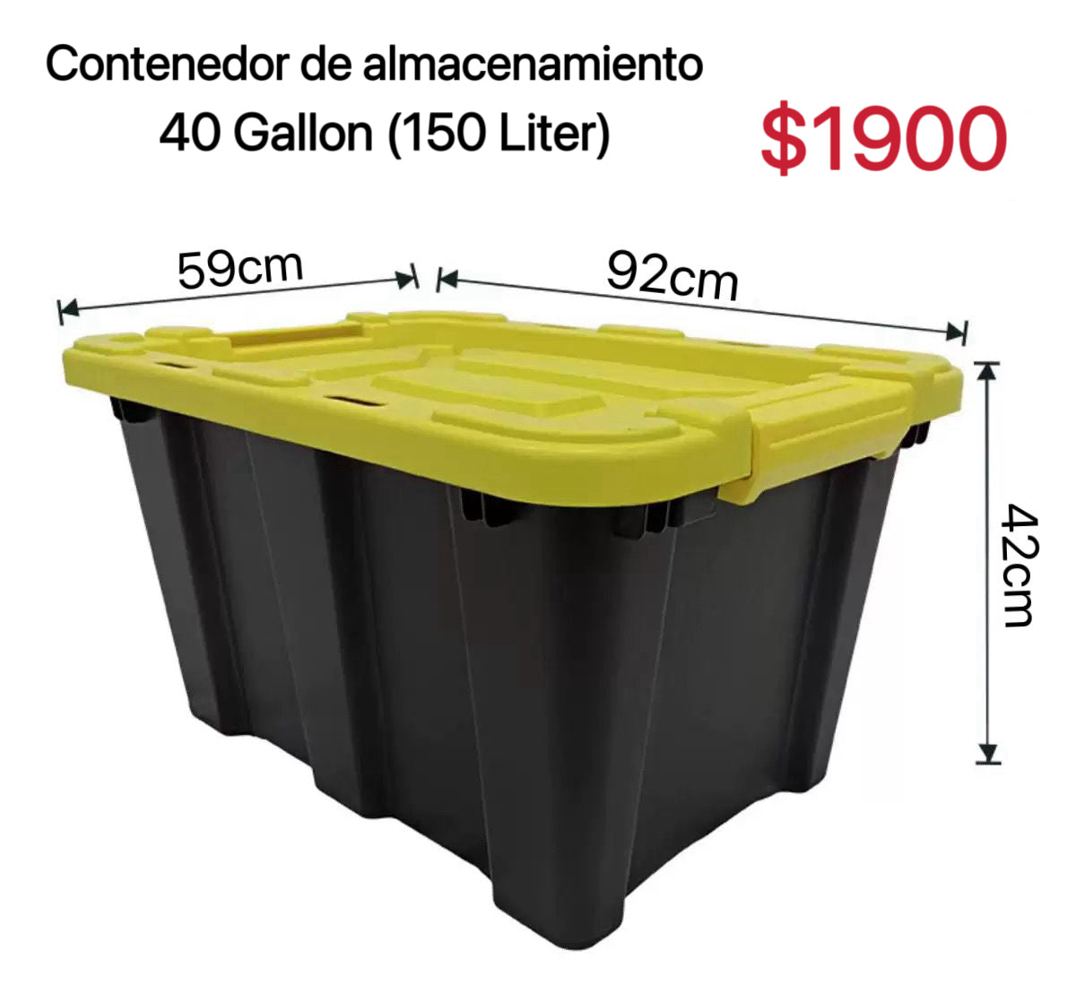 CONTENEDOR DE ALMACENAMIENTO 40 GALONES