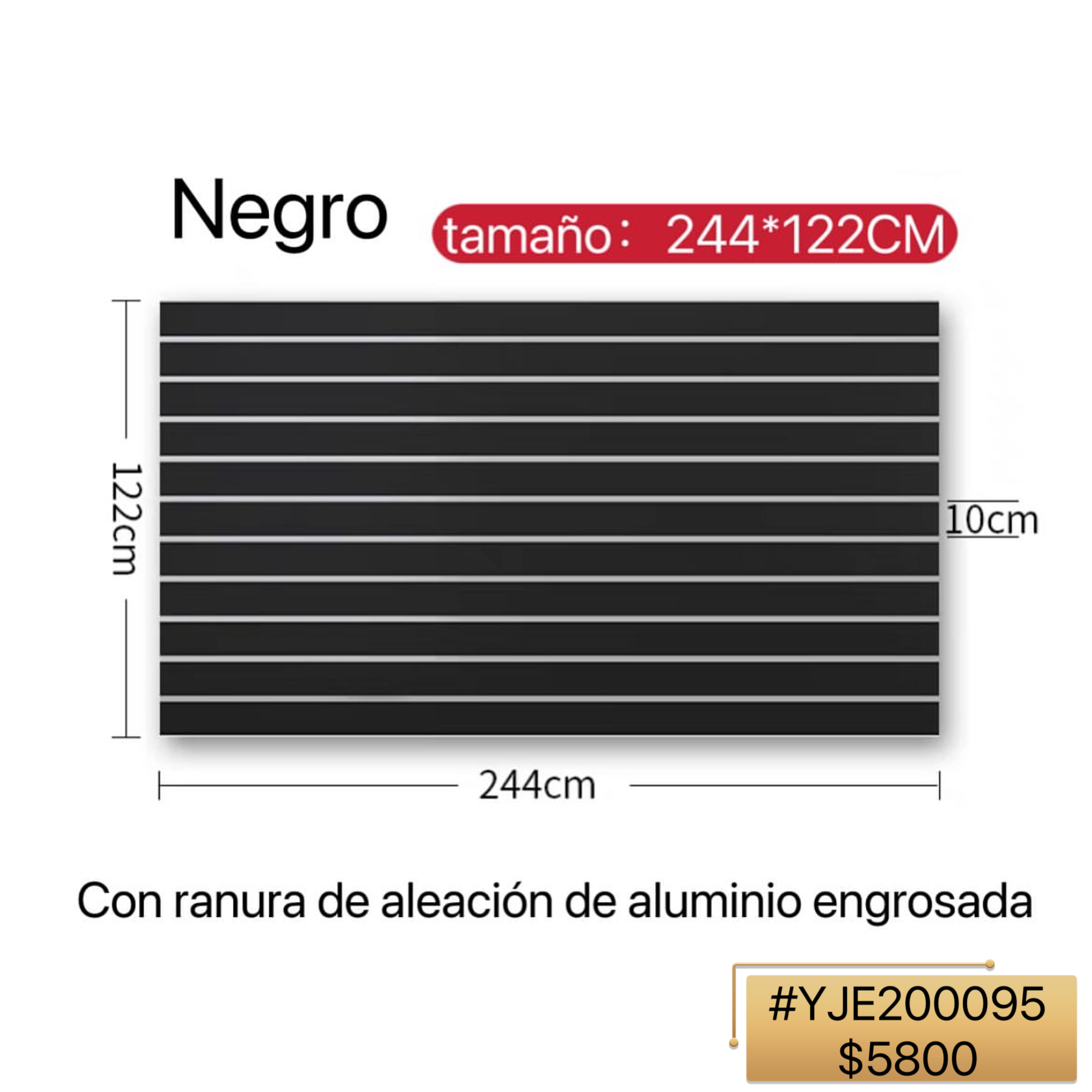 CON RANURA DE ALEACION DE ALUMINIO ENGROSADA