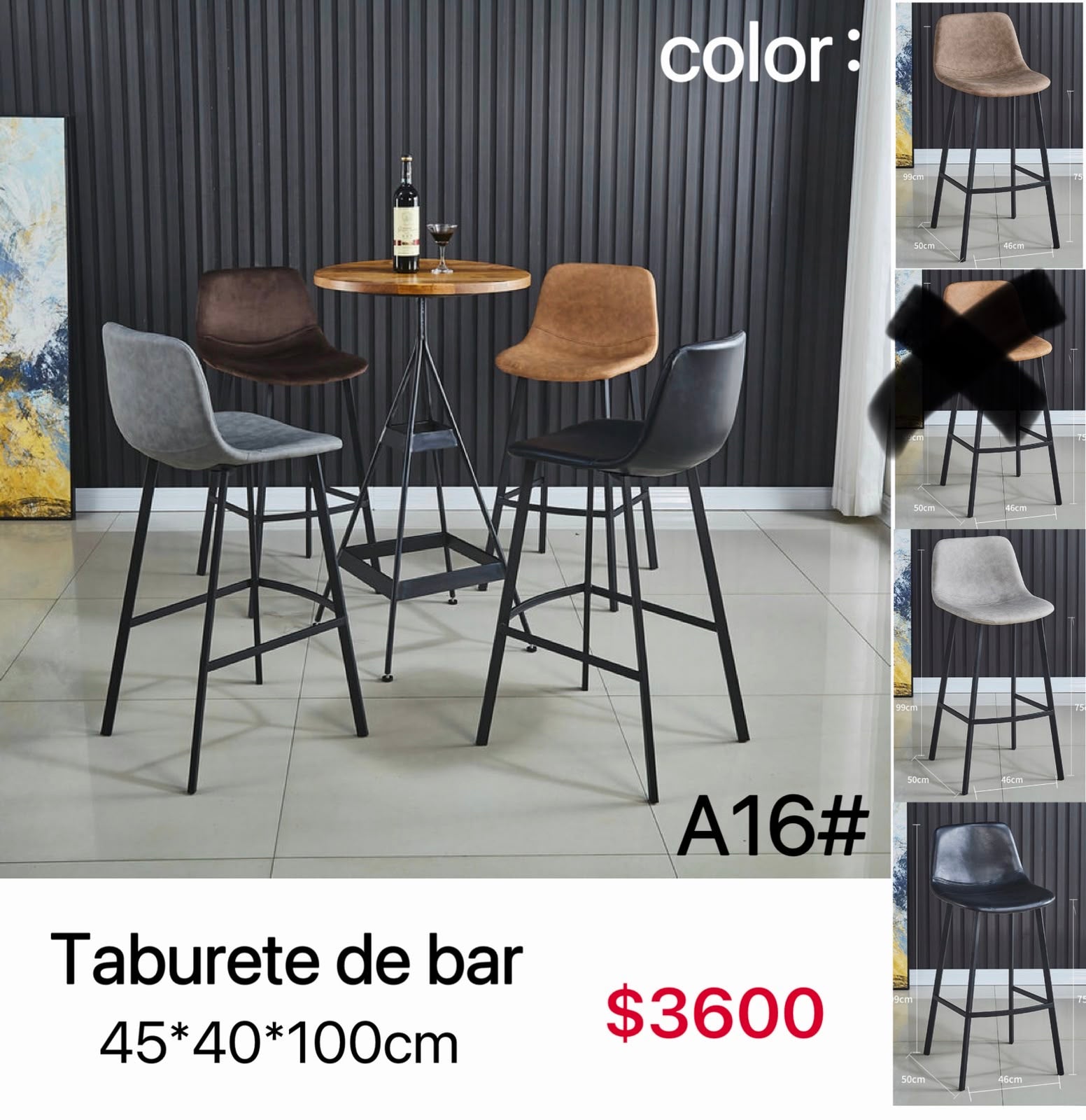 Taburete de bar A16# $3600