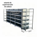 GONDOLA GRIS 4PILARES CABEZA 190*50*90CM $7400
